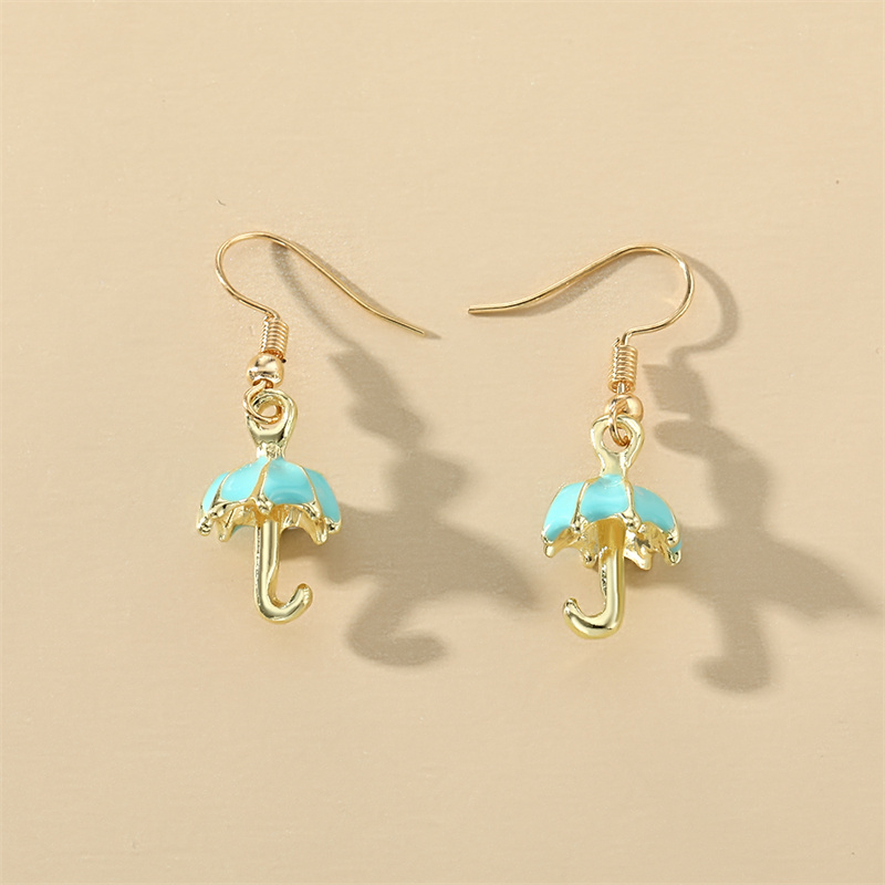 1 Pair Casual Simple Style Umbrella Enamel Alloy Drop Earrings display picture 5