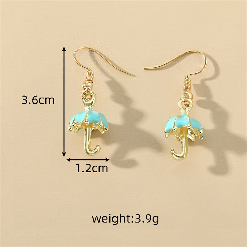 1 Pair Casual Simple Style Umbrella Enamel Alloy Drop Earrings display picture 7