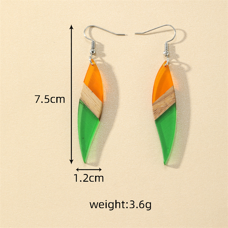 1 Par Casual Estilo Simple Bloque De Color Madera Pendientes De Gota display picture 5