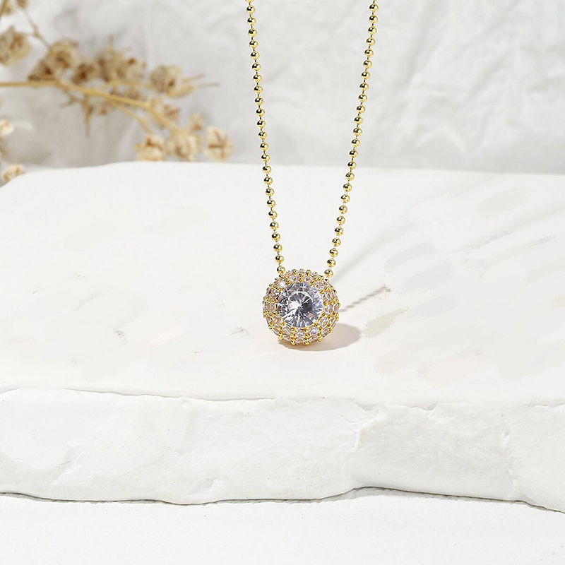 Elegant Luxurious Solid Color Zircon Metal Copper Wholesale Pendant Necklace display picture 10