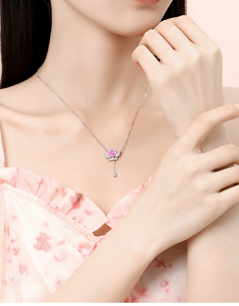 Simple Style Classic Style Color Block Sterling Silver Inlay Zircon Pendant Necklace display picture 1