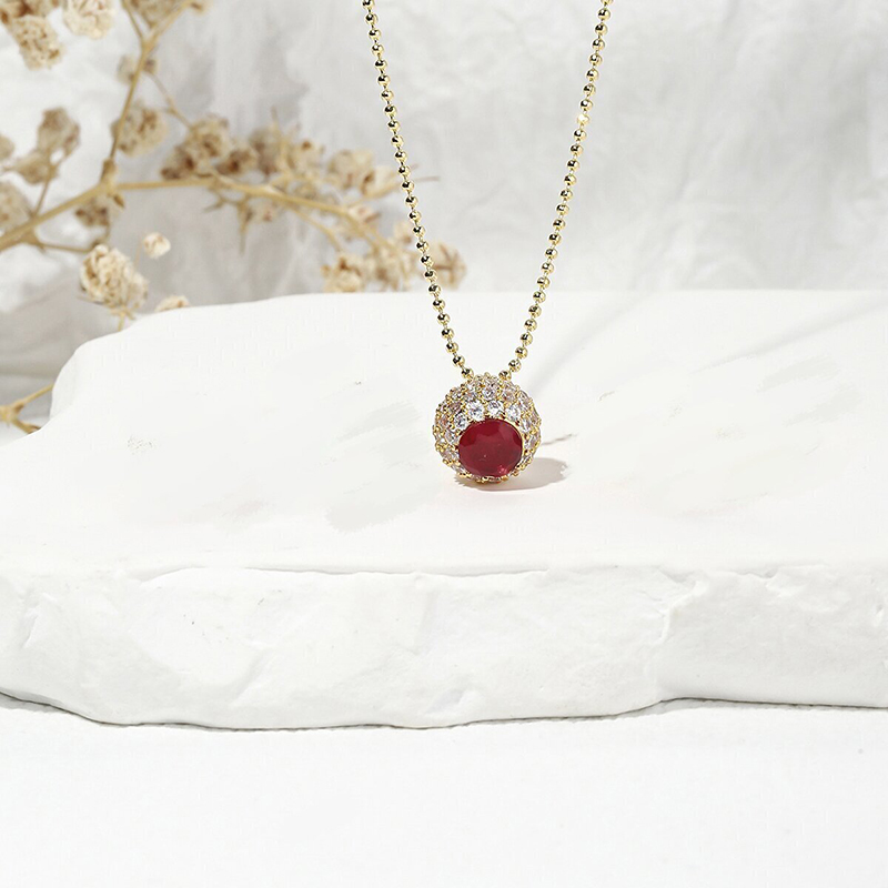 Elegant Luxurious Solid Color Zircon Metal Copper Wholesale Pendant Necklace display picture 13