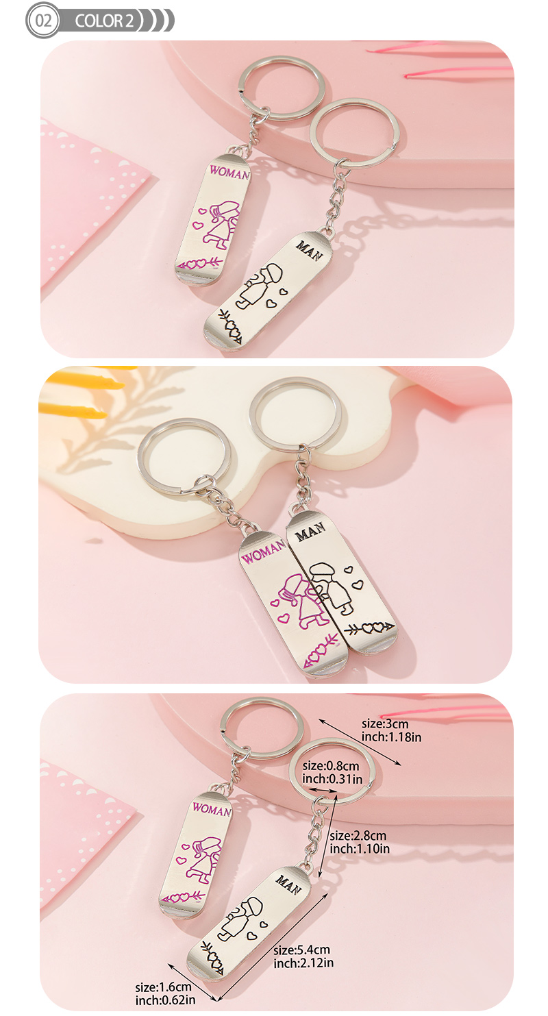 Simple Style Heart Shape Alloy Valentine's Day Keychain display picture 3