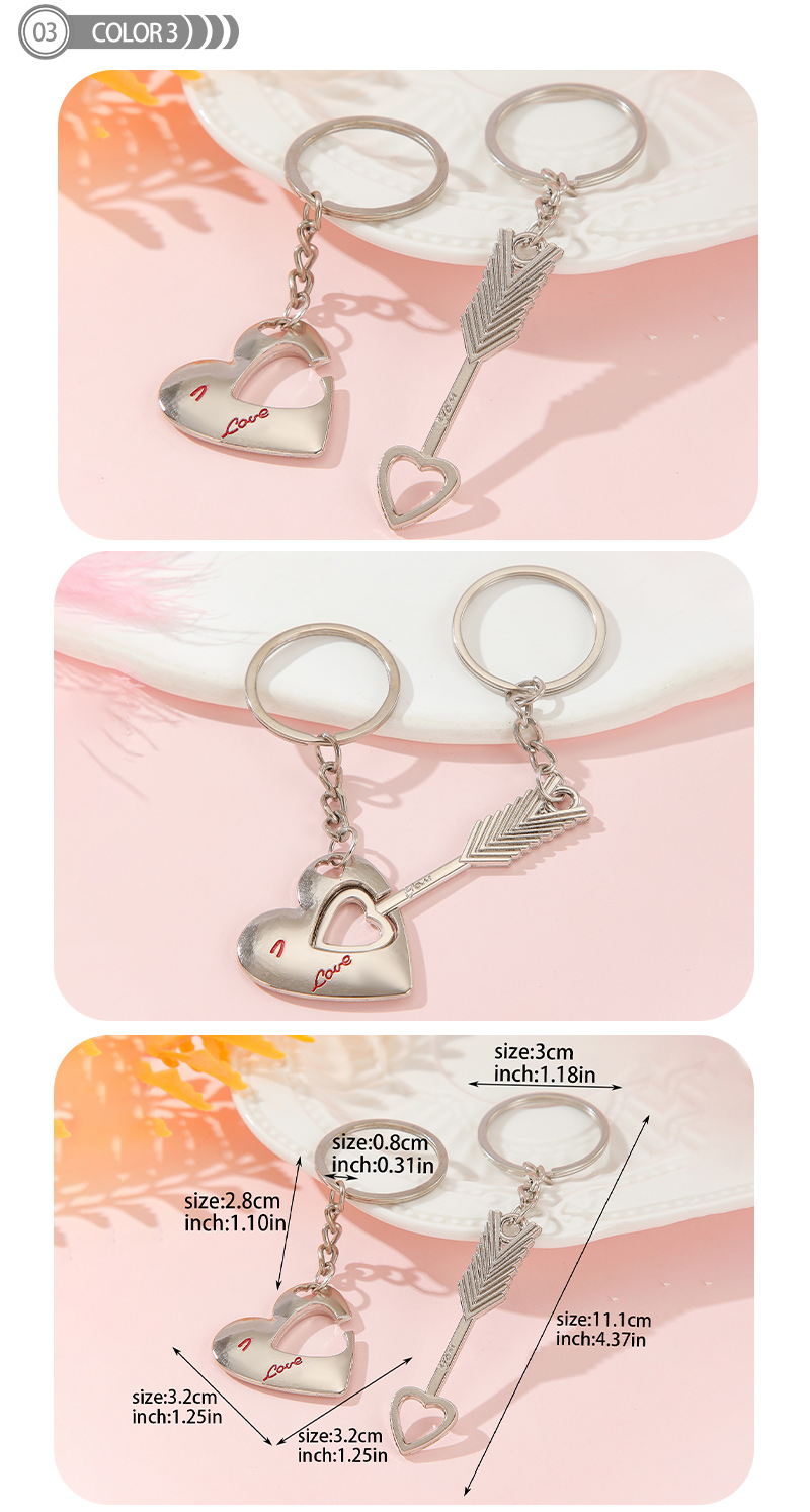Simple Style Heart Shape Alloy Valentine's Day Keychain display picture 4