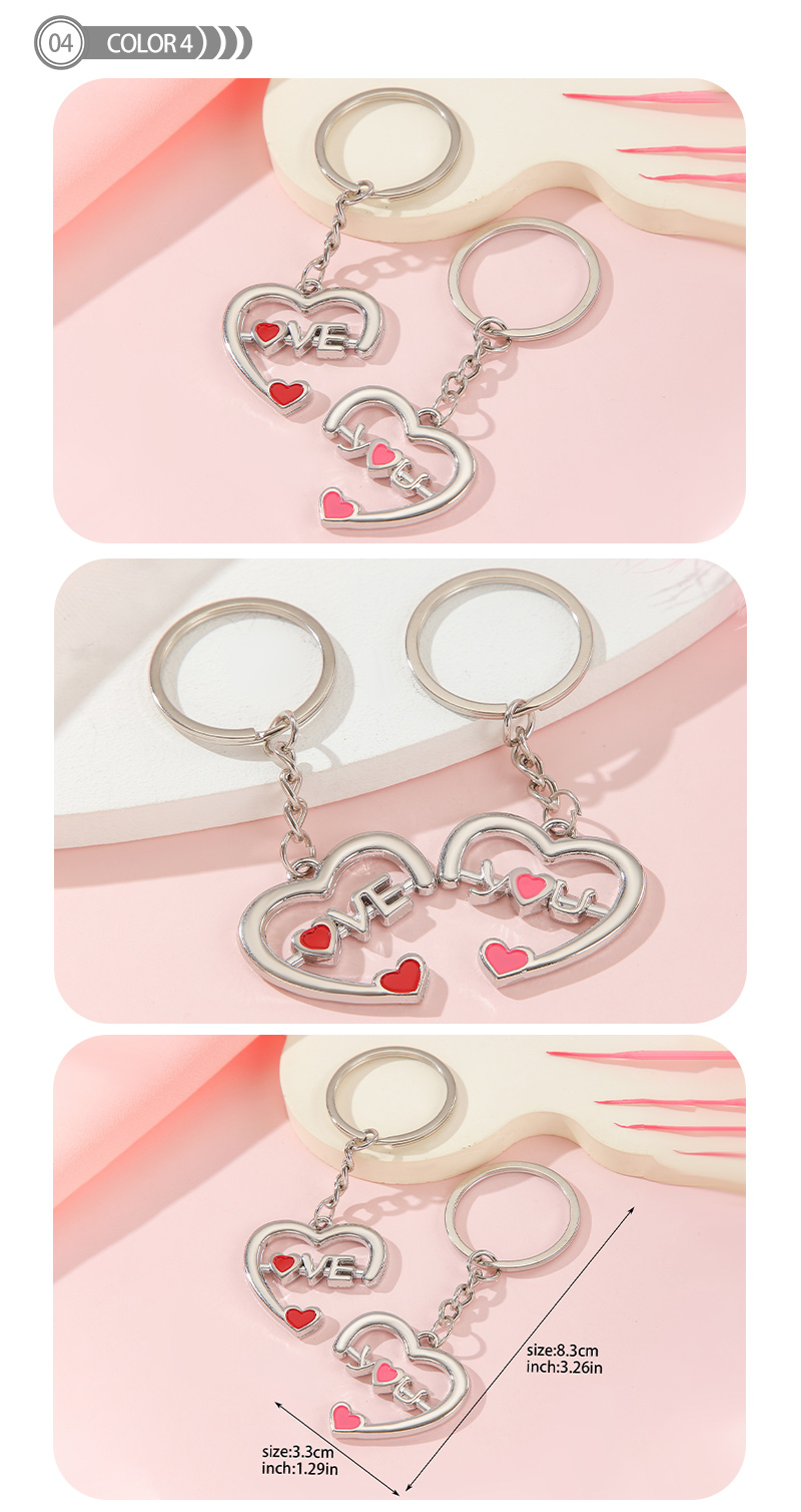 Simple Style Heart Shape Alloy Valentine's Day Keychain display picture 5