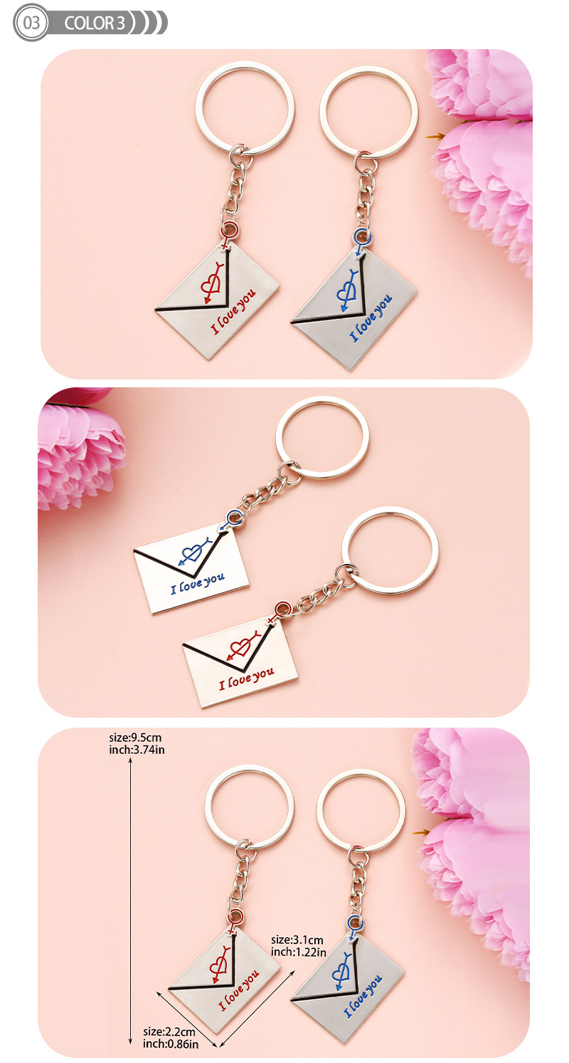 Simple Style Heart Shape Alloy Printing Valentine's Day Keychain display picture 4