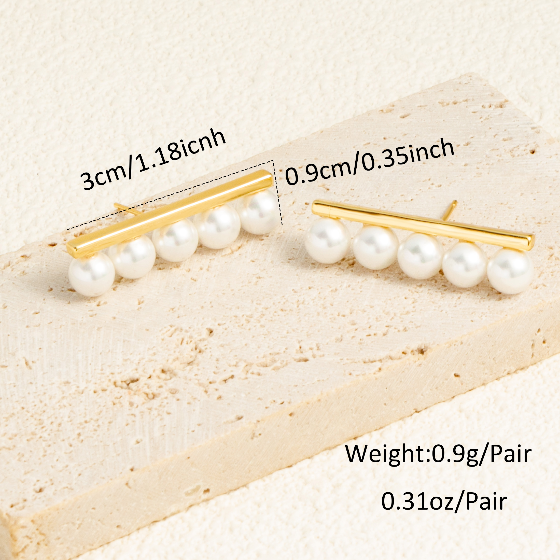 1 Pair Luxurious Sexy Solid Color Plating Inlay Copper Artificial Pearls 18k Gold Plated Ear Studs display picture 1