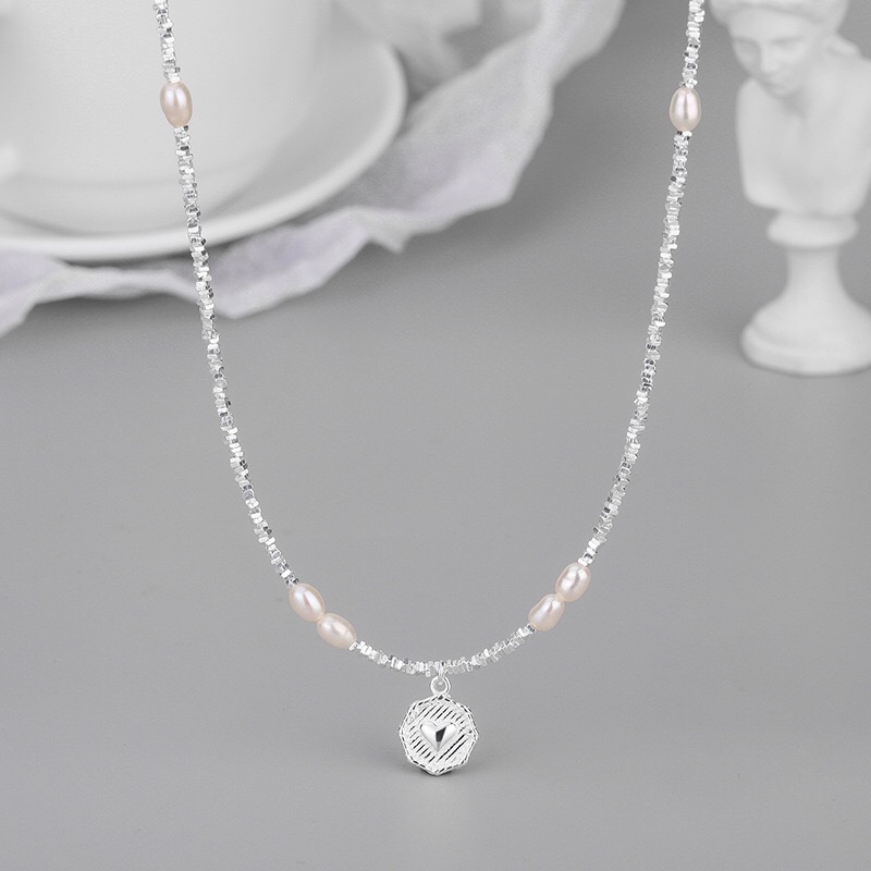 Einfacher Stil Einfarbig Sterling Silber Hülse Perlen Handgemacht Doppellagige Halsketten display picture 4