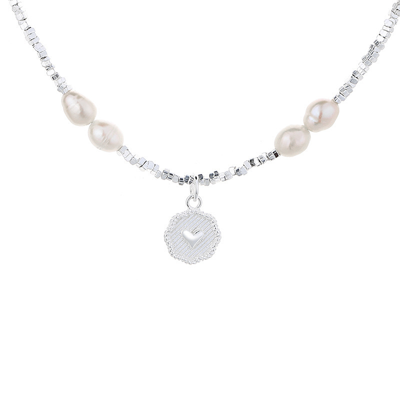 Einfacher Stil Einfarbig Sterling Silber Hülse Perlen Handgemacht Doppellagige Halsketten display picture 10