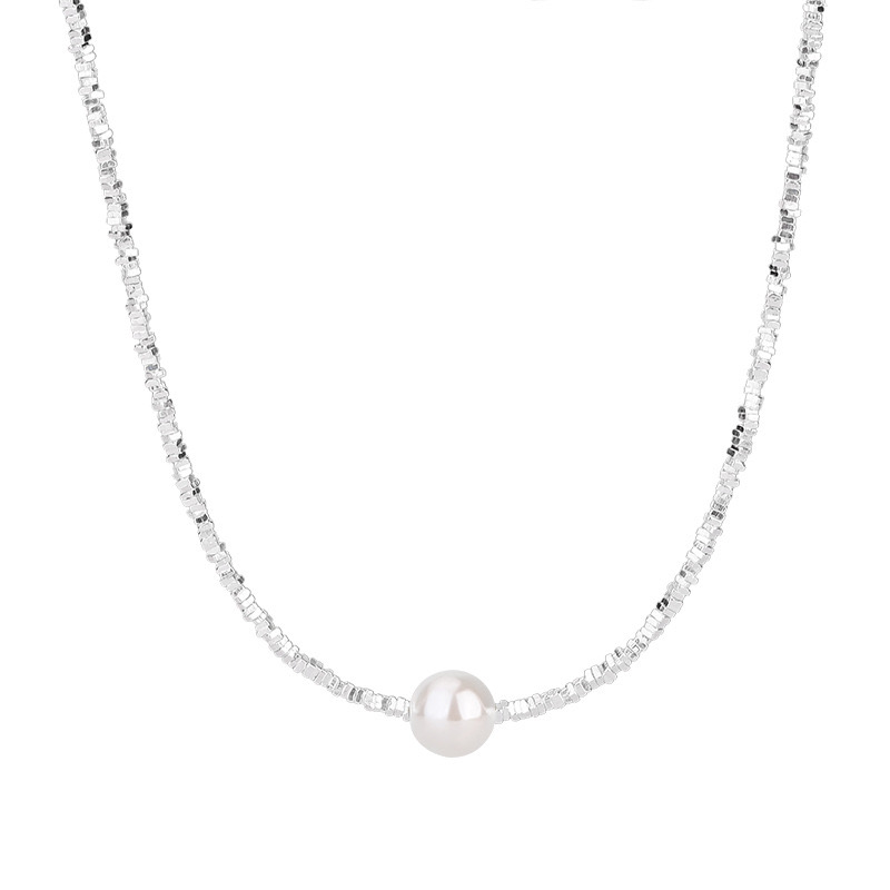 Einfacher Stil Einfarbig Sterling Silber Hülse Perlen Handgemacht Doppellagige Halsketten display picture 6