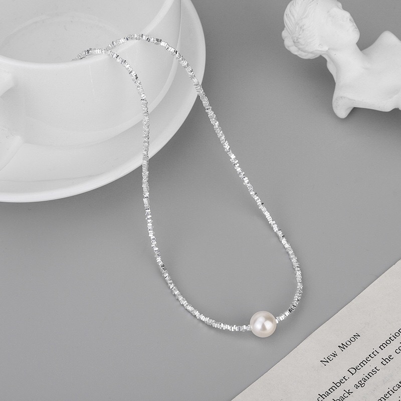 Einfacher Stil Einfarbig Sterling Silber Hülse Perlen Handgemacht Doppellagige Halsketten display picture 8
