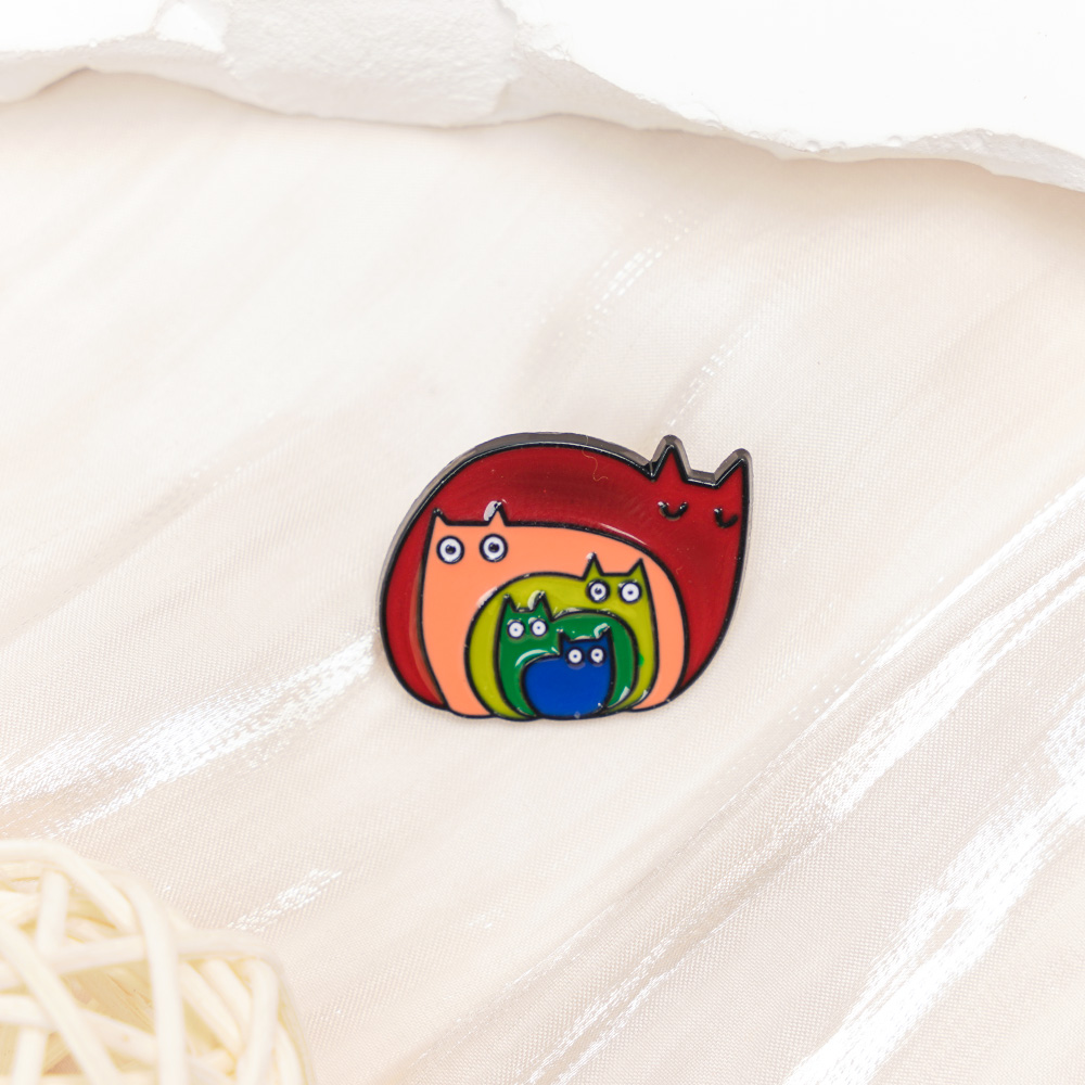 Cute Animal Rainbow Cat Metal Unisex Brooches display picture 5