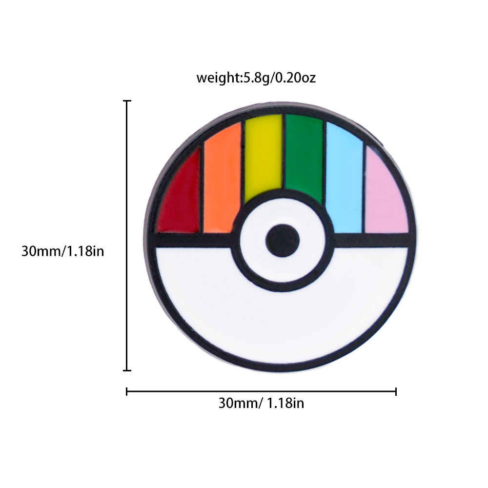 Cute Round Rainbow Metal Unisex Brooches display picture 4