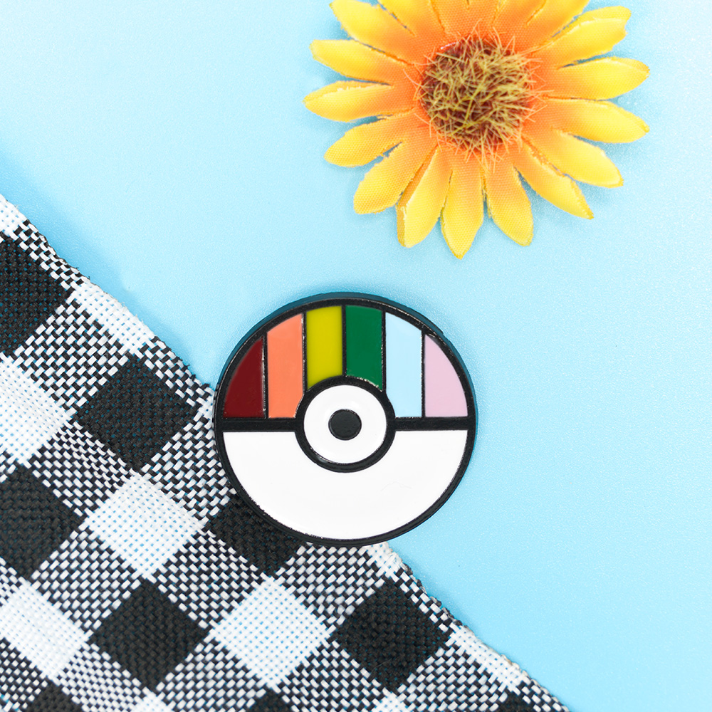 Cute Round Rainbow Metal Unisex Brooches display picture 3