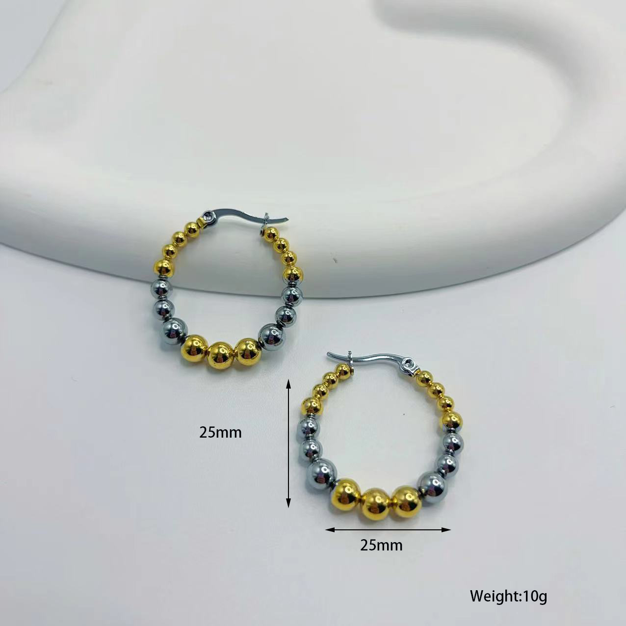 1 Pair Modern Style Classic Style Solid Color Plating Stainless Steel None Gold Plated Hoop Earrings display picture 2