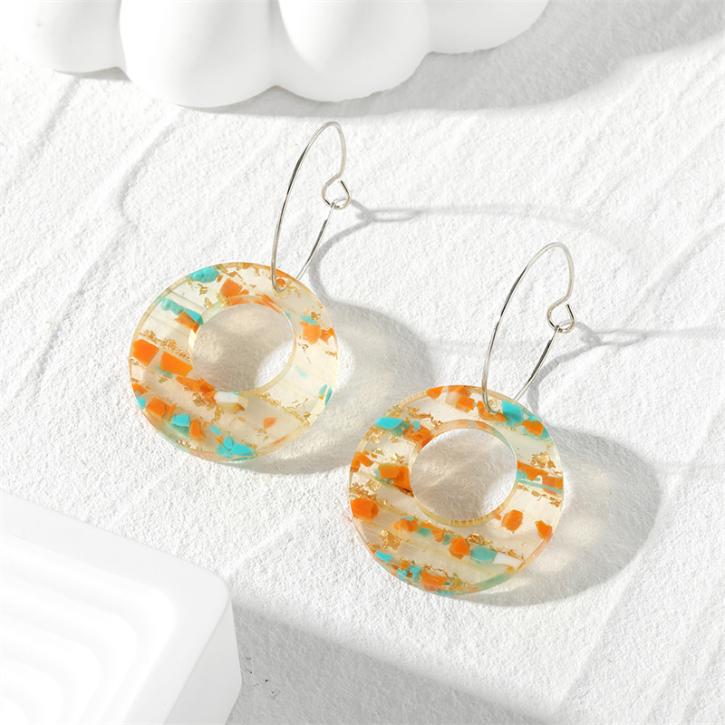 1 Pair Vintage Style Water Droplets Heart Shape Wood Resin Drop Earrings display picture 3