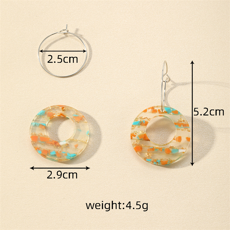 1 Pair Vintage Style Water Droplets Heart Shape Wood Resin Drop Earrings display picture 4