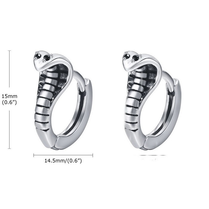 1 Pair Basic Animal Titanium Steel Hoop Earrings display picture 2