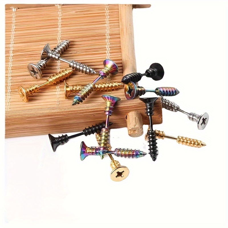 1 Piece Hip-hop Exaggerated Punk Solid Color Stainless Steel Ear Studs display picture 4
