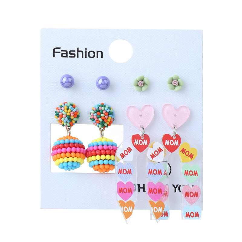 Wholesale Jewelry Cute Simple Style Flower Pencil Arylic Alloy Drop Earrings display picture 6