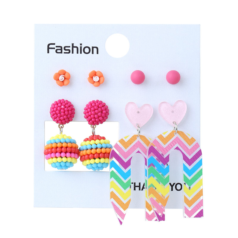 Wholesale Jewelry Cute Simple Style Flower Pencil Arylic Alloy Drop Earrings display picture 10