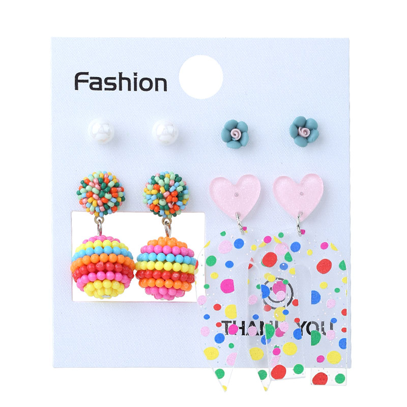 Wholesale Jewelry Cute Simple Style Flower Pencil Arylic Alloy Drop Earrings display picture 11