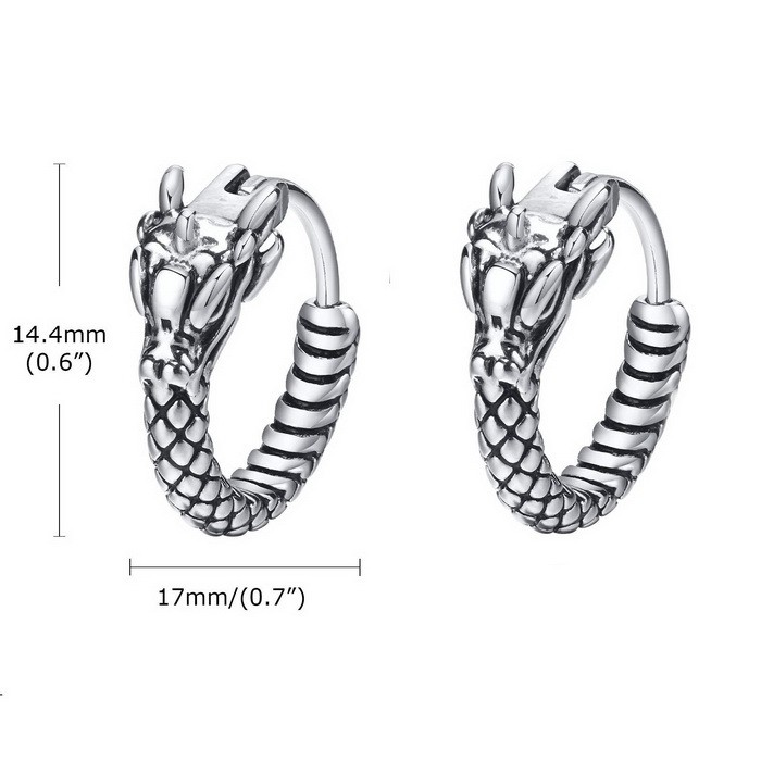 1 Paar Basic Drachen Polieren Überzug Rostfreier Stahl Reif Ohrringe display picture 1