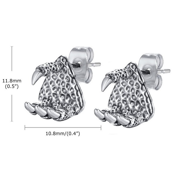 1 Pair Basic Dragon Claw Plating Stainless Steel Ear Studs display picture 1