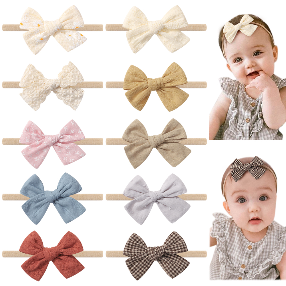 Girl's Princess Cute Pastoral Plaid Bow Knot Daisy Linen Cloth Hair Clip display picture 3