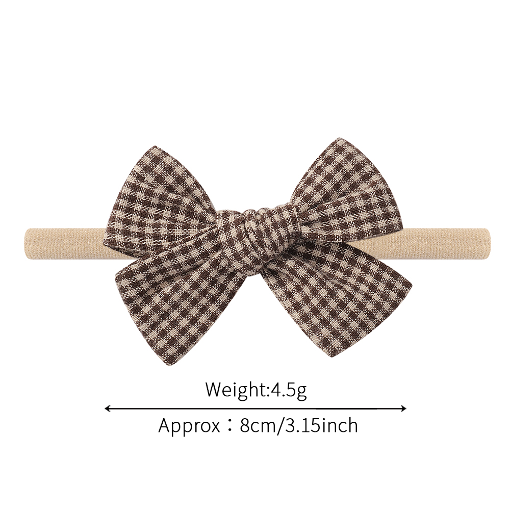 Girl's Princess Cute Pastoral Plaid Bow Knot Daisy Linen Cloth Hair Clip display picture 1