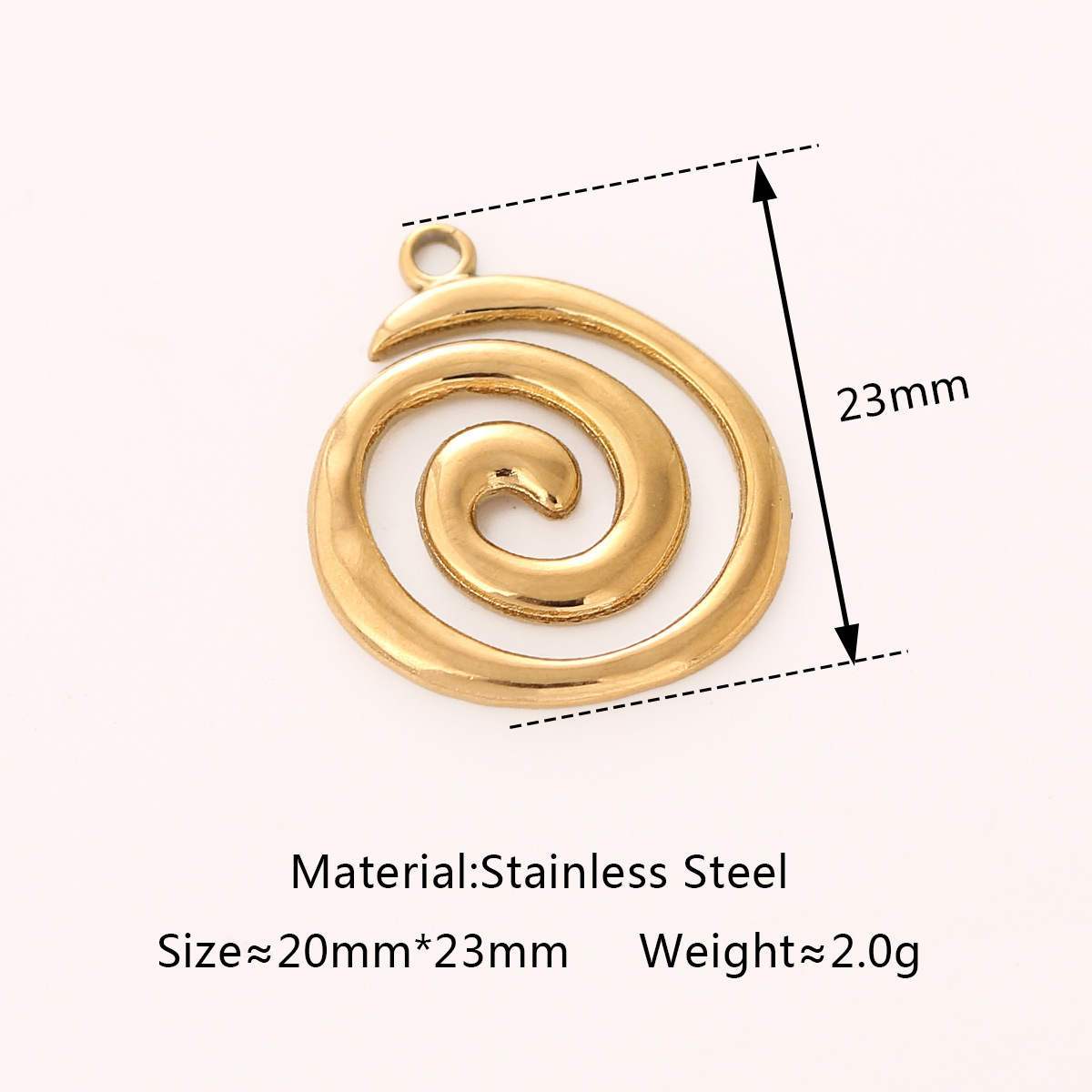 1 Piece 304 Stainless Steel 18K Gold Plated Swirl Pattern Pendant display picture 5