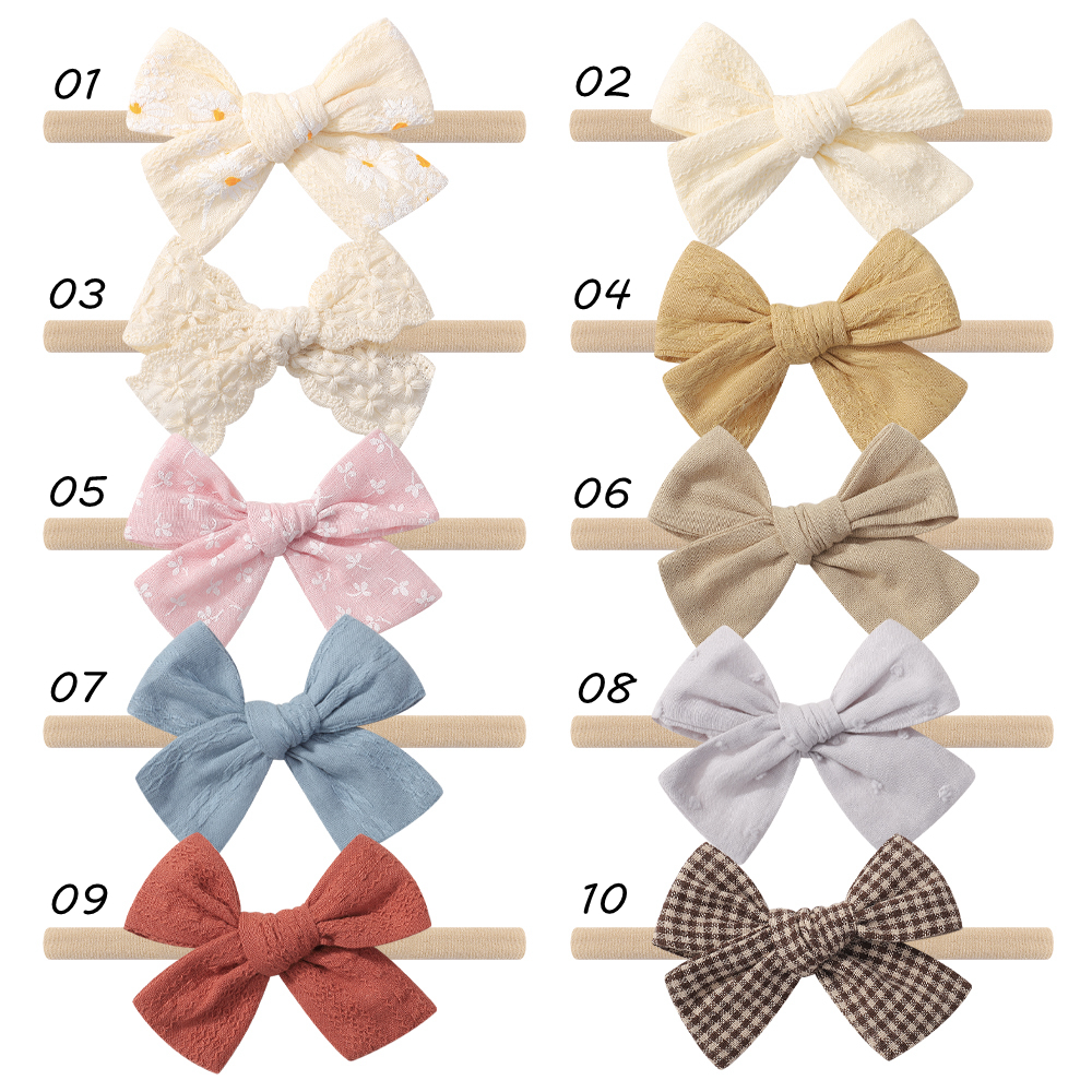 Girl's Princess Cute Pastoral Plaid Bow Knot Daisy Linen Cloth Hair Clip display picture 6