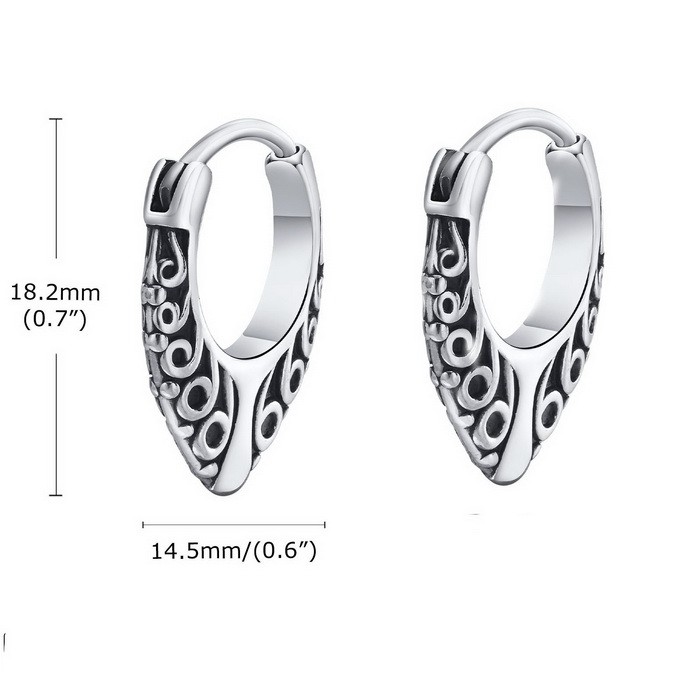 1 Paar Basic Einfarbig Polieren Überzug Titan Stahl Reif Ohrringe display picture 1