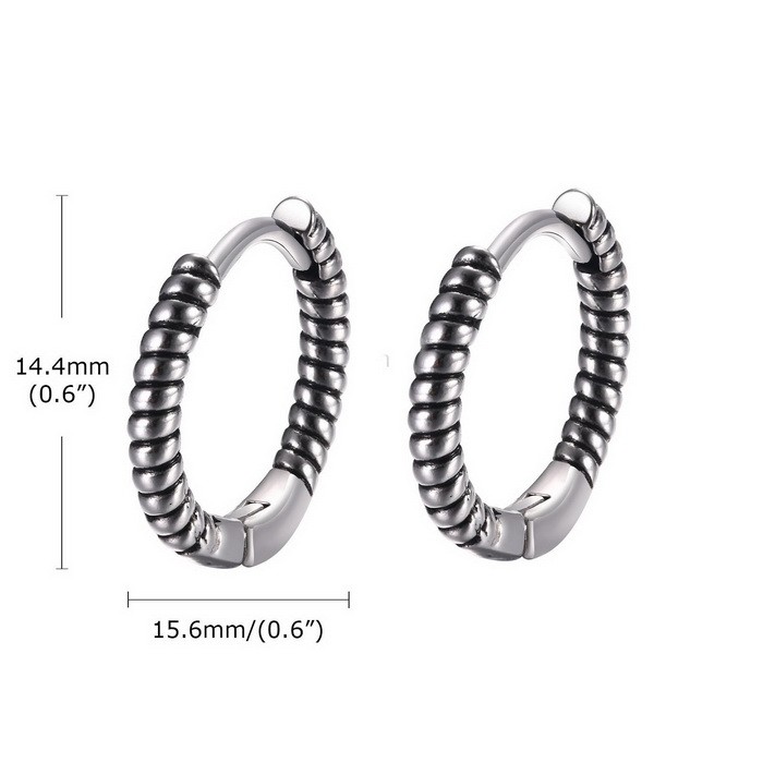 1 Pair Basic Solid Color Polishing Plating Titanium Steel Hoop Earrings display picture 2