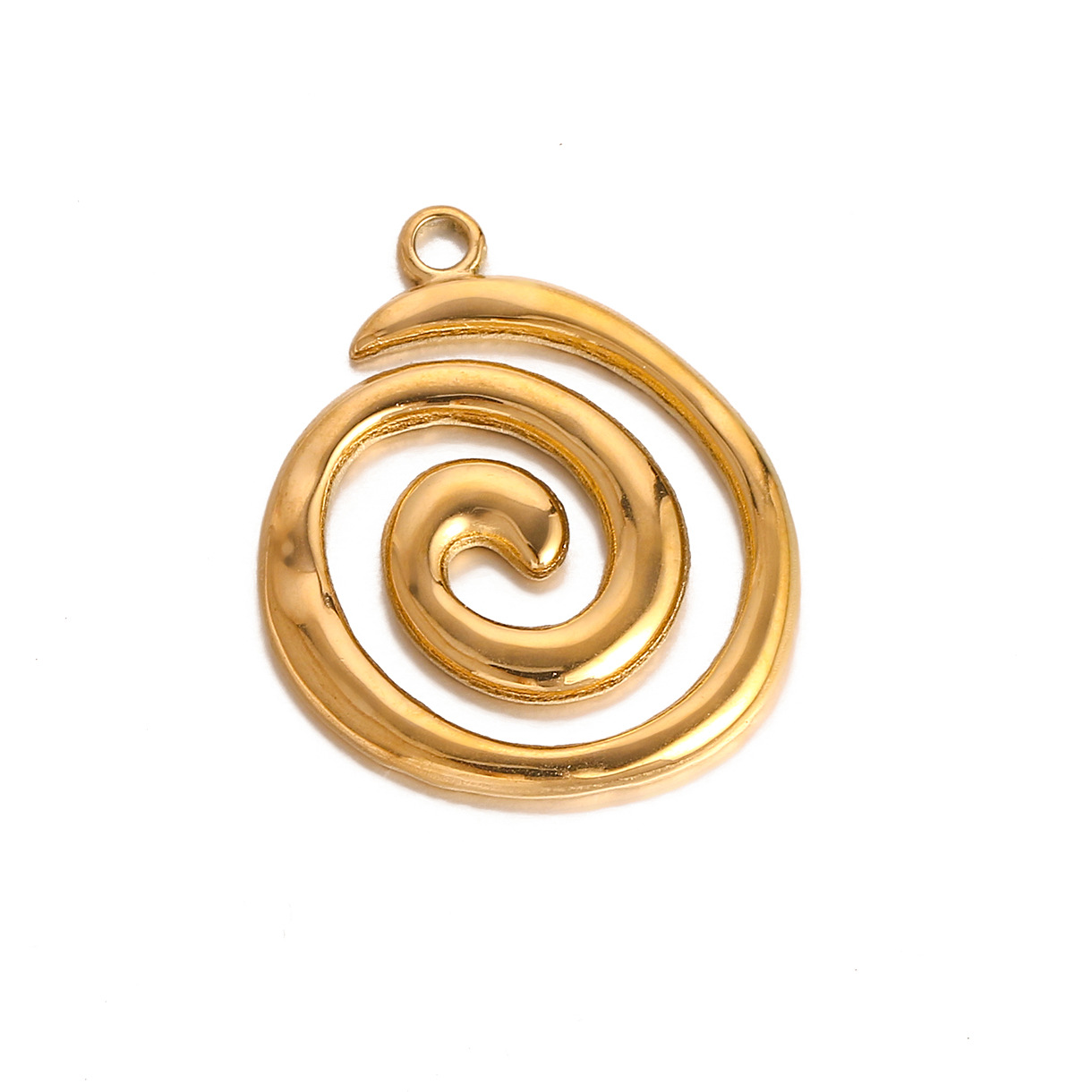 1 Piece 304 Stainless Steel 18K Gold Plated Swirl Pattern Pendant display picture 4