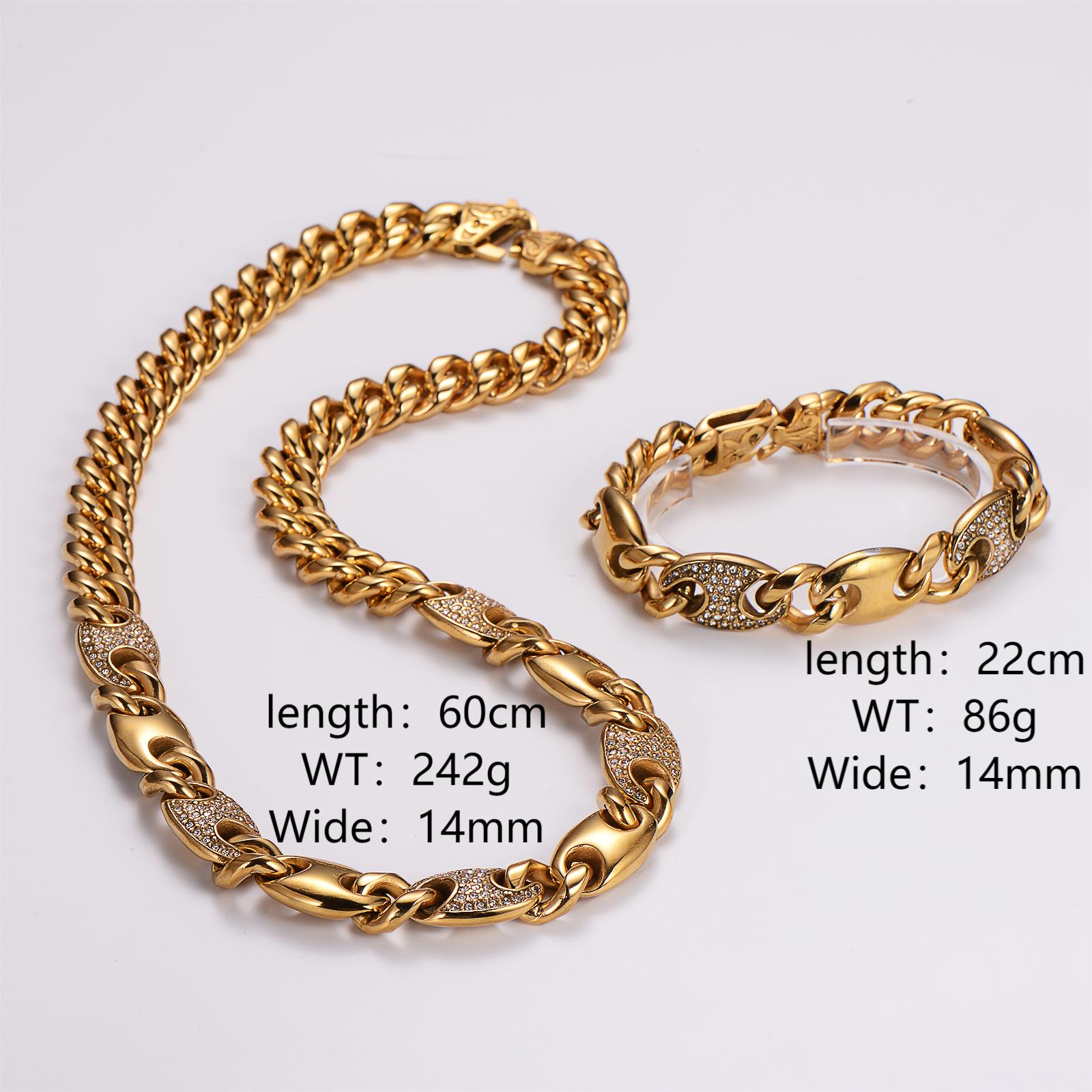 304 Stainless Steel 18K Gold Plated Vintage Style Plating Solid Color Rhinestones Jewelry Set display picture 1