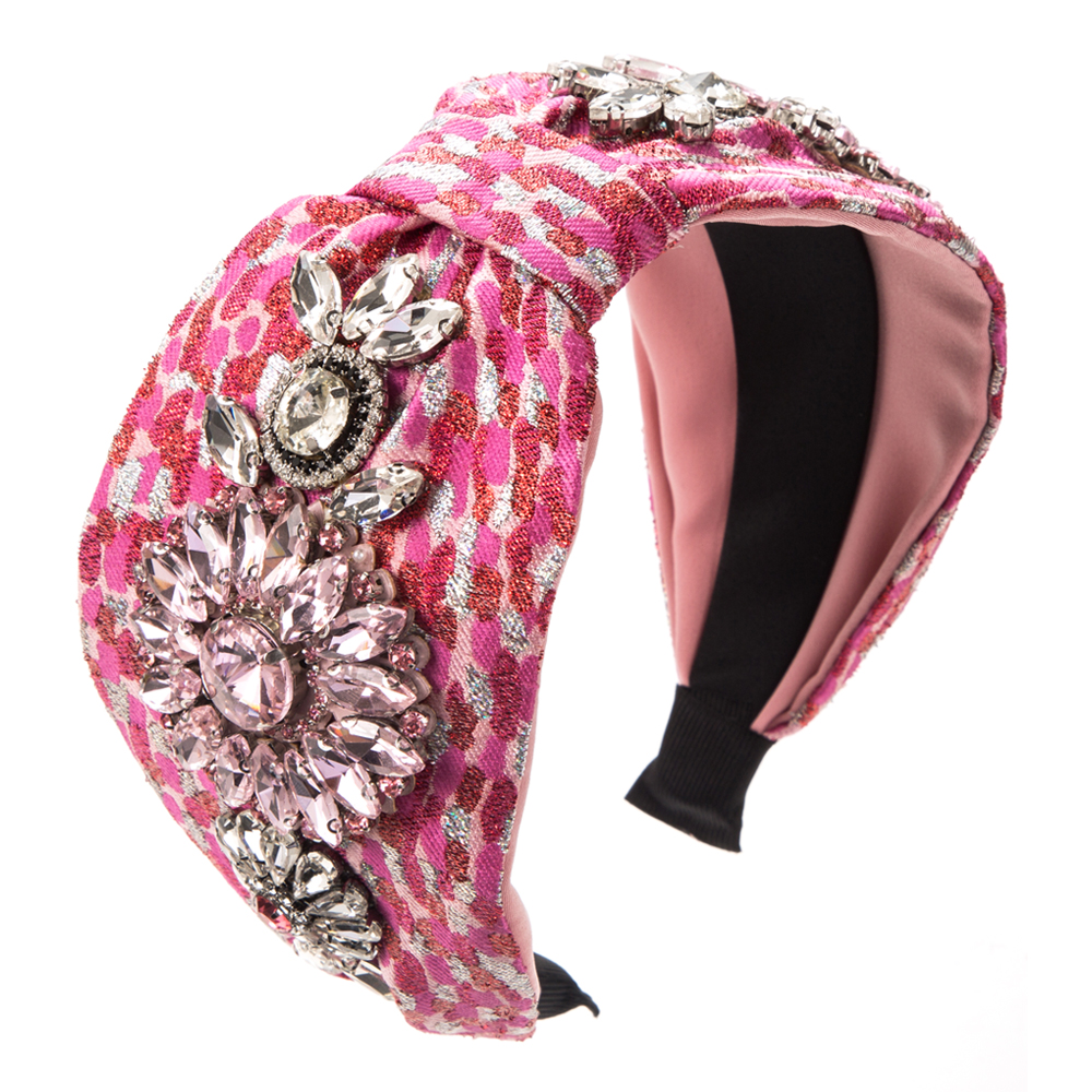 Women's Elegant Luxurious Flower Leopard Cloth Flowers Inlay Rhinestones Glass Hair Band display picture 6
