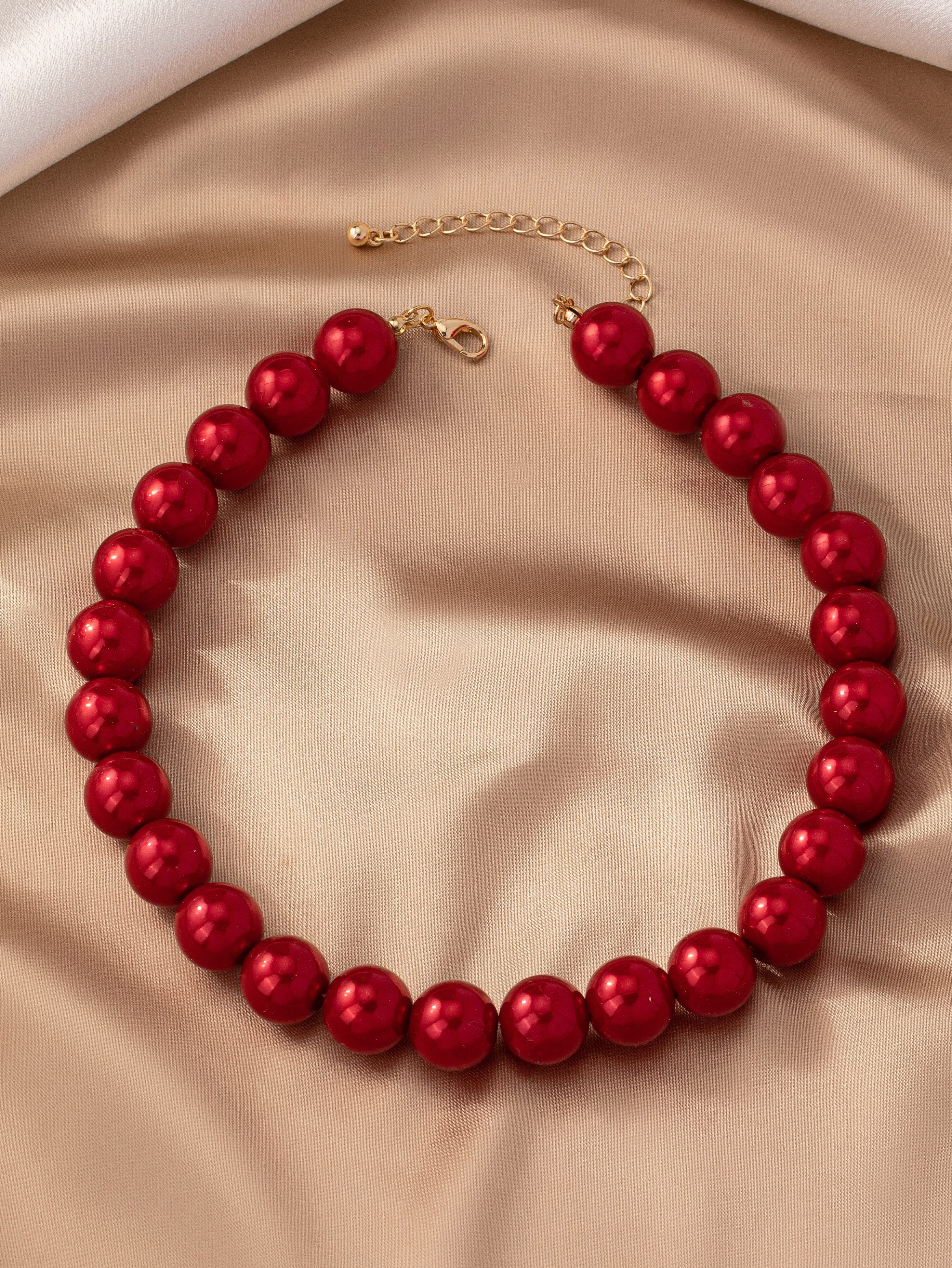 Simple Style Round Beaded Alloy Women's Necklace display picture 3