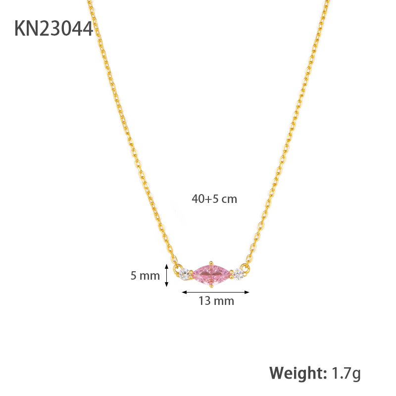 Elegant Luxurious Shiny Geometric Sterling Silver Plating Inlay Zircon 18k Gold Plated White Gold Plated Necklace display picture 1