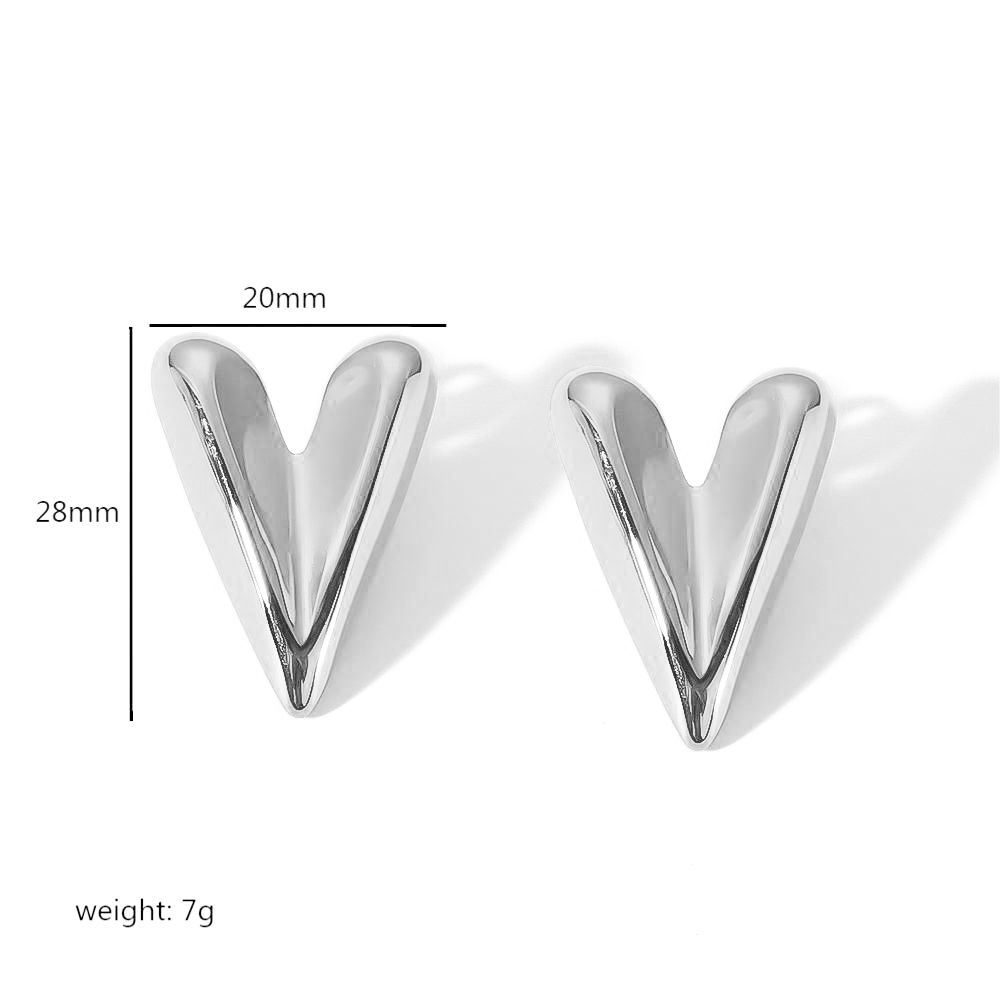 1 Pair Simple Style Quadrilateral Circle Heart Shape Polishing Plating 304 Stainless Steel 18K Gold Plated Ear Studs display picture 11