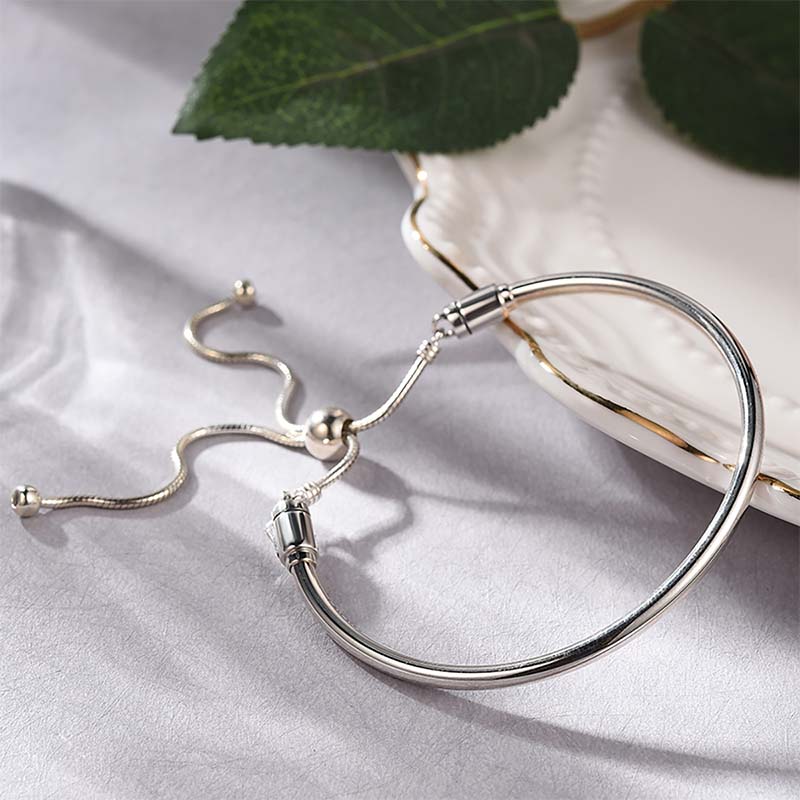Simple Style Round Sterling Silver Plating Silver Plated Bracelets display picture 1