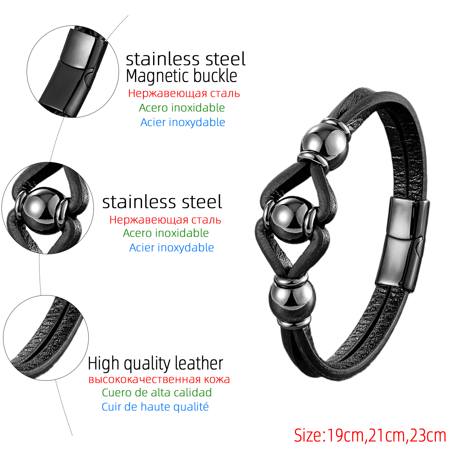 Modern Style Simple Style Semicircle Metal Layered Handmade Men's Bracelets display picture 8