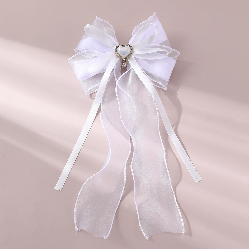 Women's Sweet Solid Color Bow Knot Cloth Hair Clip display picture 5