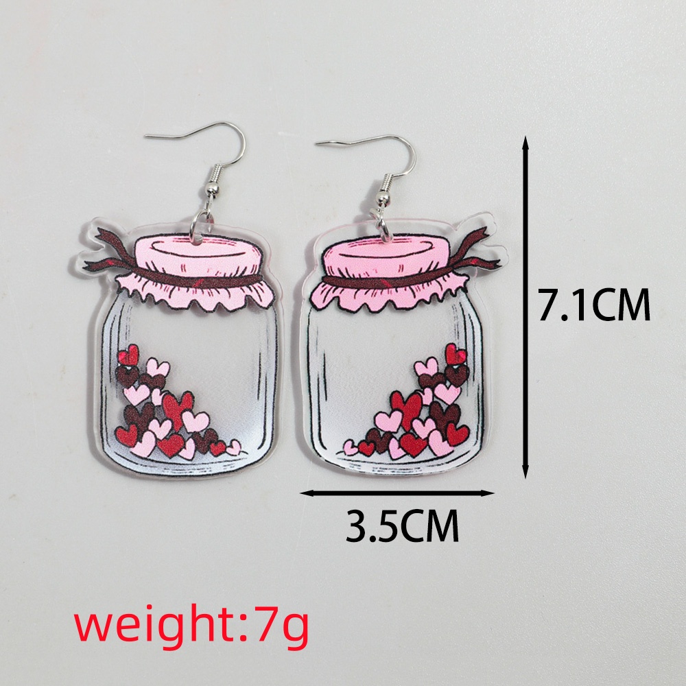 1 Pair Romantic Love Heart Shape Arylic Drop Earrings display picture 1