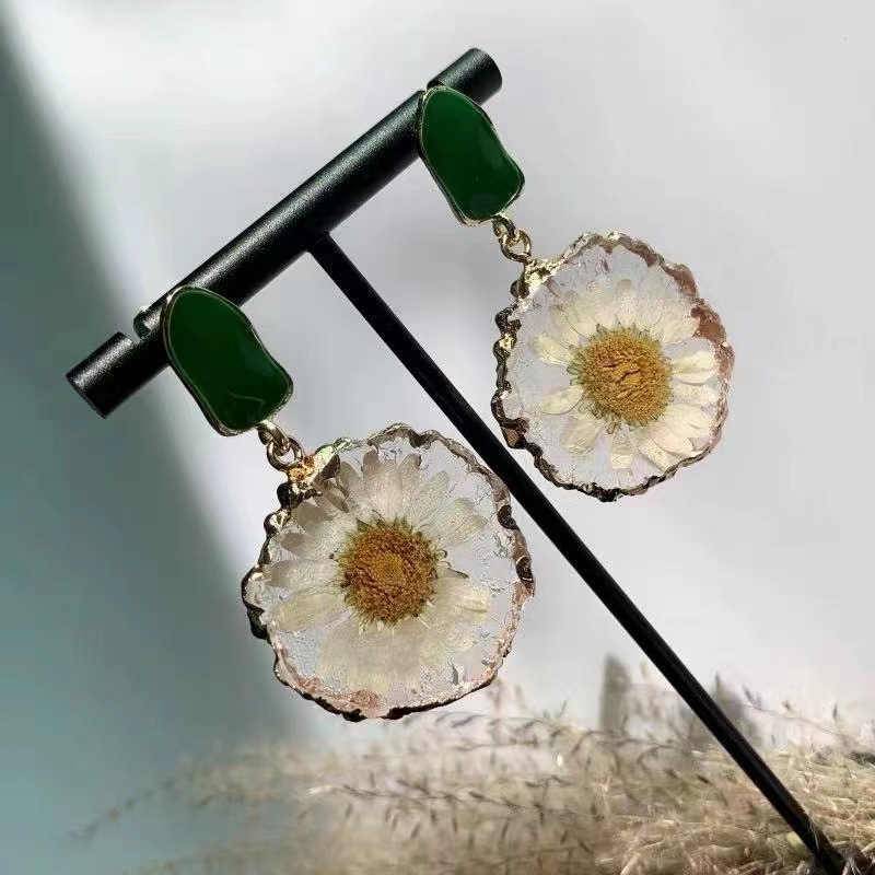 1 Pair Ig Style Sweet Flower Arylic Drop Earrings display picture 3
