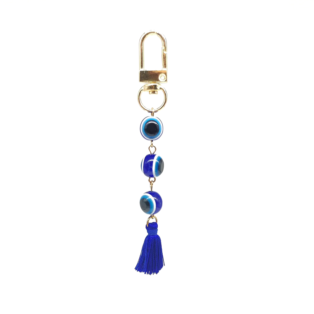 Simple Style Devil's Eye Alloy Resin Tassel Plating Gold Plated Bag Pendant Keychain display picture 1