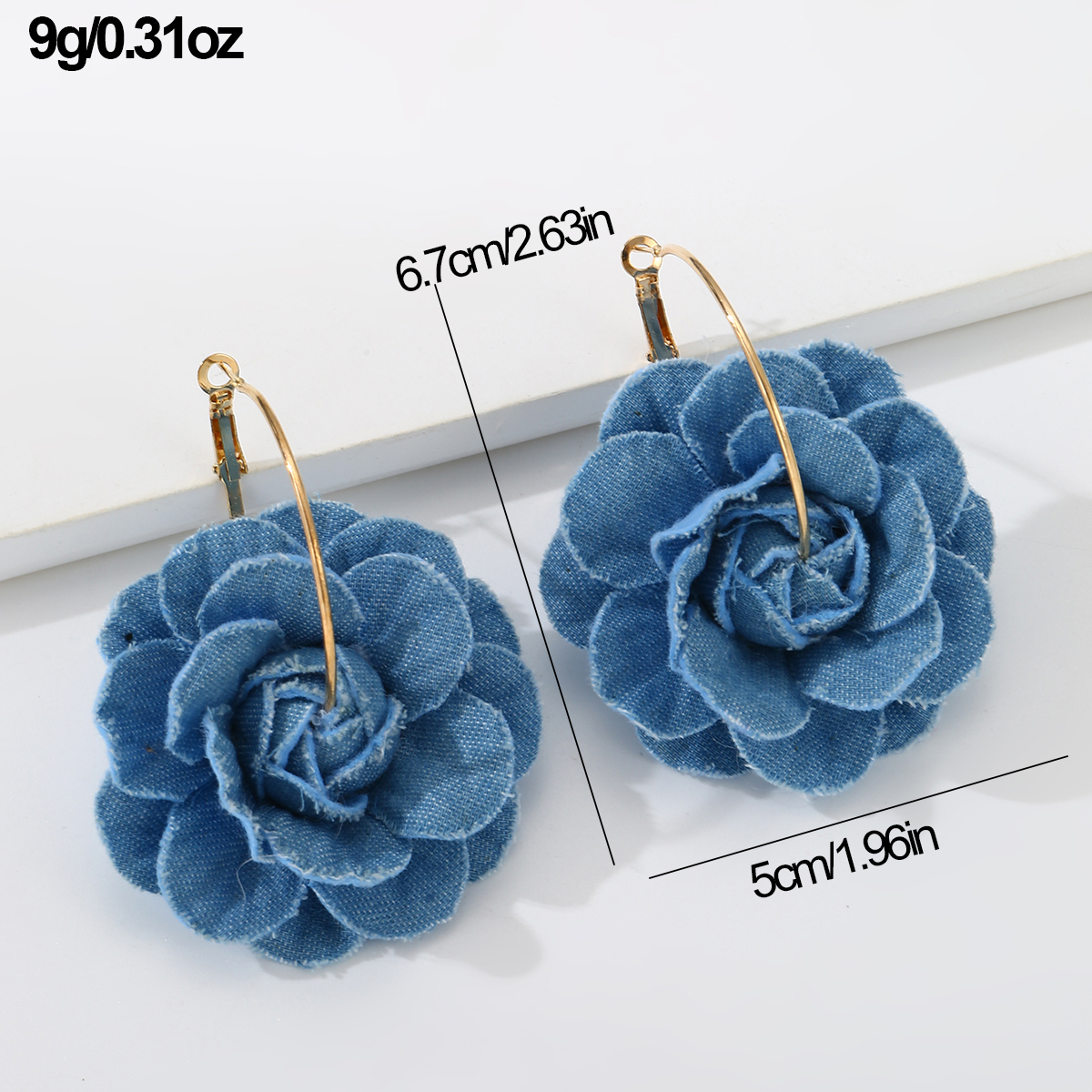 1 Pair Exaggerated Romantic Flower Pearl Three-dimensional Alloy Cloth Drop Earrings Earrings display picture 12