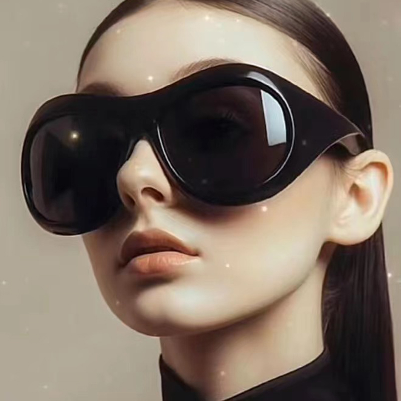 Y2k Color Sólido Ordenador Personal Marco Redondo Fotograma Completo Gafas De Sol Mujer display picture 1