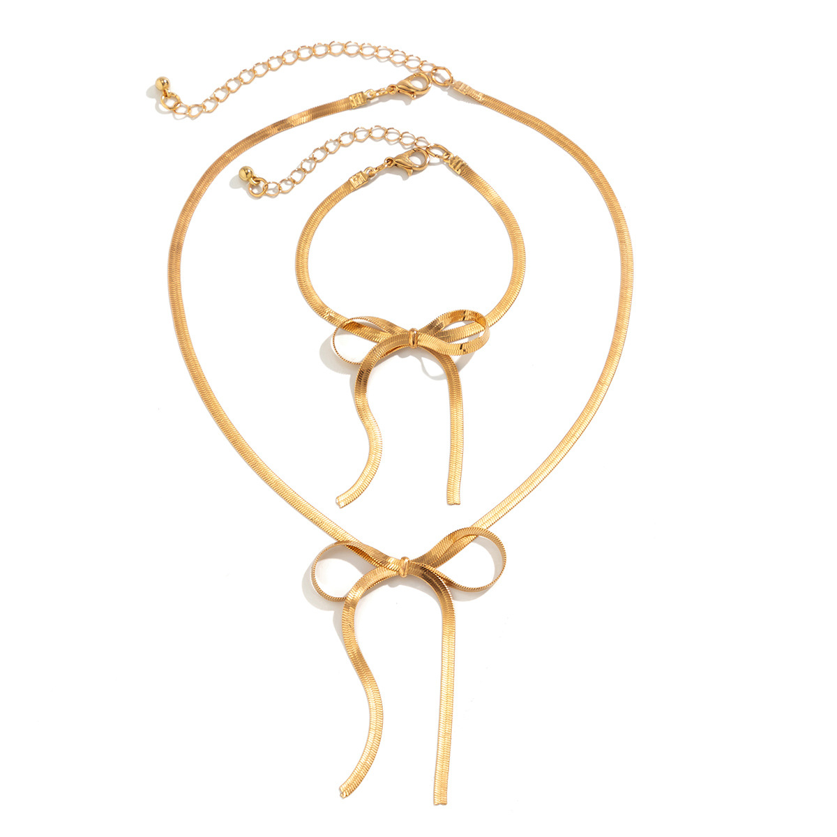 Modern Style Simple Style Bow Knot Copper Handmade Plating 18k Gold Plated Jewelry Set display picture 4