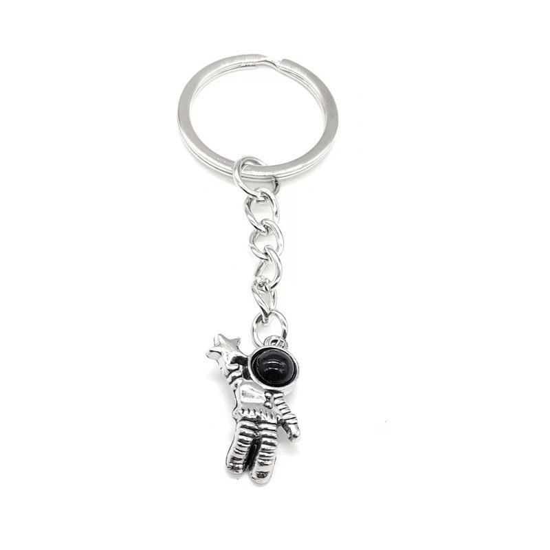 Vintage Style Simple Style Astronaut Star Alloy Plating Inlay Acrylic Silver Plated Bag Pendant Keychain display picture 3